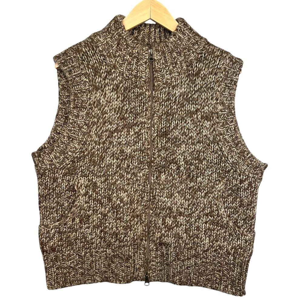 Sundance Women’s Brown Speckled Mohair Alpaca Blend Knit Front Front Zip XL